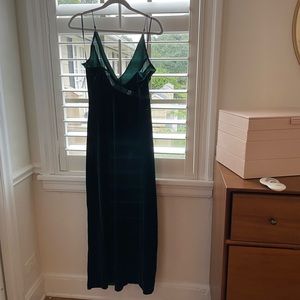 Emerald green velvet free people dress